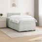 Preview: Boxspringbett mit Matratze und LED Hellgrau 120 x 200 cm Samt