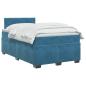 Preview: Boxspringbett mit Matratze und LED Blau 120 x 200 cm Samt