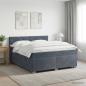 Preview: ARDEBO.de - Boxspringbett mit Matratze und LED Dunkelgrau 140 x 190 cm Samt