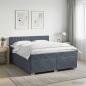 Preview: ARDEBO.de - Boxspringbett mit Matratze und LED Dunkelgrau 140 x 200 cm Samt
