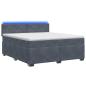 Preview: Boxspringbett mit Matratze und LED Dunkelgrau 140 x 200 cm Samt