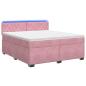 Preview: Boxspringbett mit Matratze und LED Rosa 140 x 200 cm Samt