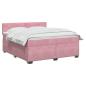 Preview: Boxspringbett mit Matratze und LED Rosa 140 x 200 cm Samt