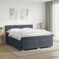Preview: ARDEBO.de - Boxspringbett mit Matratze und LED Dunkelgrau 200 x 200 cm Samt