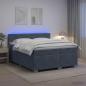 Preview: Boxspringbett mit Matratze und LED Dunkelgrau 200 x 200 cm Samt