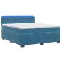 Preview: Boxspringbett mit Matratze und LED Blau 200 x 200 cm Samt