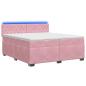 Preview: Boxspringbett mit Matratze und LED Rosa 200 x 200 cm Samt