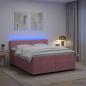 Preview: Boxspringbett mit Matratze und LED Rosa 200 x 200 cm Samt