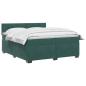 Preview: Boxspringbett mit Matratze und LED Dunkelgrün 200 x 200 cm Samt