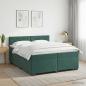 Preview: Boxspringbett mit Matratze und LED Dunkelgrün 200 x 200 cm Samt
