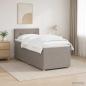 Preview: ARDEBO.de - Boxspringbett mit Matratze mit Kopfteil Taupe 80 x 200 cm Stoff
