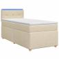 Preview: Boxspringbett mit Matratze mit Kopfteil Creme 80 x 200 cm Stoff