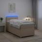 Preview: Boxspringbett mit Matratze mit Kopfteil Creme 80 x 200 cm Stoff