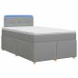 Preview: Boxspringbett mit Matratze Hellgrau 120 x 190 cm Stoff