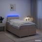 Preview: ARDEBO.de - Boxspringbett mit Matratze Creme 120 x 200 cm Stoff