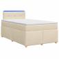 Preview: Boxspringbett mit Matratze Creme 120 x 200 cm Stoff