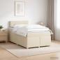 Preview: Boxspringbett mit Matratze Creme 120 x 200 cm Stoff