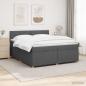 Preview: Boxspringbett mit Matratze Dunkelgrau 140 x 190 cm Stoff