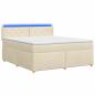 Preview: Boxspringbett mit Matratze Creme 160 x 200 cm Stoff