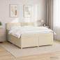Preview: Boxspringbett mit Matratze Creme 160 x 200 cm Stoff