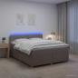 Preview: ARDEBO.de - Boxspringbett mit Matratze Taupe 180 x 200 cm Stoff