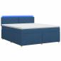 Preview: Boxspringbett mit Matratze mit Kopfteil Blau 180 x 200 cm Stoff