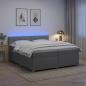 Preview: ARDEBO.de - Boxspringbett mit Matratze Hellgrau 200 x 200 cm Stoff