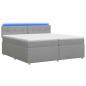 Preview: Boxspringbett mit Matratze Hellgrau 200 x 200 cm Stoff