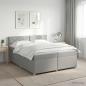 Preview: ARDEBO.de - Boxspringbett mit Matratze Hellgrau 200 x 200 cm Stoff