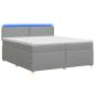 Preview: Boxspringbett mit Matratze Hellgrau 200 x 200 cm Stoff