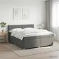 Preview: Boxspringbett mit Matratze Dunkelgrau 200 x 200 cm Stoff