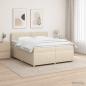Preview: ARDEBO.de - Boxspringbett mit Matratze Creme 200 x 200 cm Stoff
