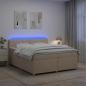 Preview: Boxspringbett mit Matratze Creme 200 x 200 cm Stoff