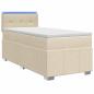 Preview: Boxspringbett mit Matratze mit Kopfteil Creme 90 x 200 cm Stoff