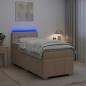 Preview: Boxspringbett mit Matratze mit Kopfteil Creme 90 x 200 cm Stoff