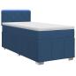 Preview: Boxspringbett mit Matratze mit Kopfteil Blau 90 x 200 cm Stoff