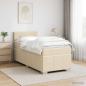 Preview: ARDEBO.de - Boxspringbett mit Matratze Creme 100 x 200 cm Stoff
