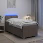 Preview: ARDEBO.de - Boxspringbett mit Matratze Taupe 100 x 200 cm Stoff