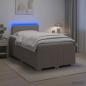 Preview: ARDEBO.de - Boxspringbett mit Matratze Taupe 120 x 190 cm Stoff