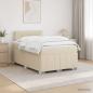 Preview: ARDEBO.de - Boxspringbett mit Matratze Creme 120 x 190 cm Stoff