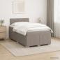Preview: ARDEBO.de - Boxspringbett mit Matratze Taupe 120 x 190 cm Stoff