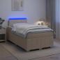Preview: ARDEBO.de - Boxspringbett mit Matratze Creme 120 x 190 cm Stoff