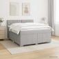 Preview: Boxspringbett mit Matratze Hellgrau 160 x 200 cm Stoff