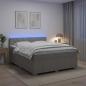 Preview: ARDEBO.de - Boxspringbett mit Matratze Hellgrau 180 x 200 cm Stoff
