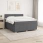 Preview: ARDEBO.de - Boxspringbett mit Matratze Dunkelgrau 180 x 200 cm Stoff