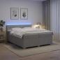 Preview: Boxspringbett mit Matratze Hellgrau 200 x 200 cm Stoff