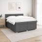 Preview: ARDEBO.de - Boxspringbett mit Matratze Dunkelgrau 200 x 200 cm Stoff