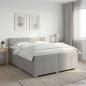 Preview: ARDEBO.de - Boxspringbett mit Matratze Hellgrau 200 x 200 cm Stoff