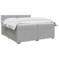 Preview: Boxspringbett mit Matratze Hellgrau 200 x 200 cm Stoff