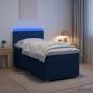 Preview: ARDEBO.de - Boxspringbett mit Matratze mit Kopfteil Blau 90 x 190 cm Stoff
